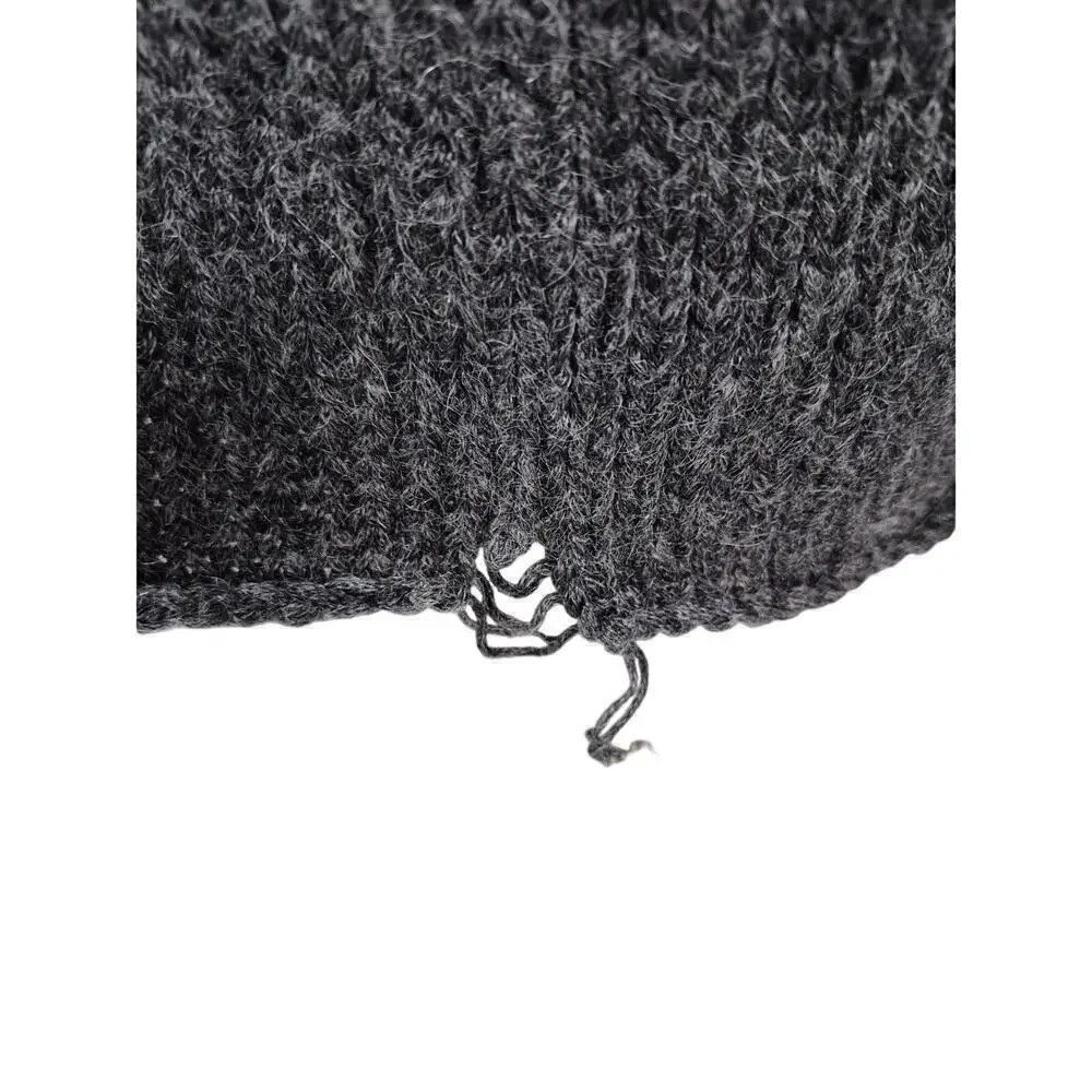 Eileen Fisher Charcoal Gray Twist front Italian Wool sweater Sz M